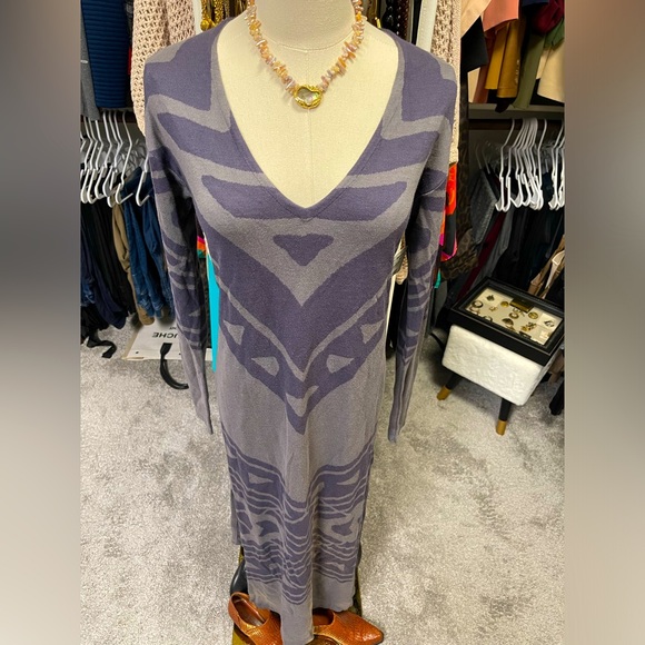 Free People bauhaus swit maxi side slit sweater dress size XS NWT - Picture 3 of 13